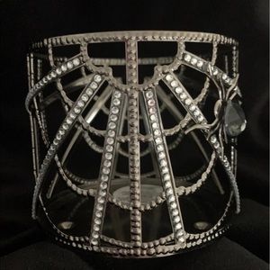 Spiderweb with gems, 3 wick candle holder.
